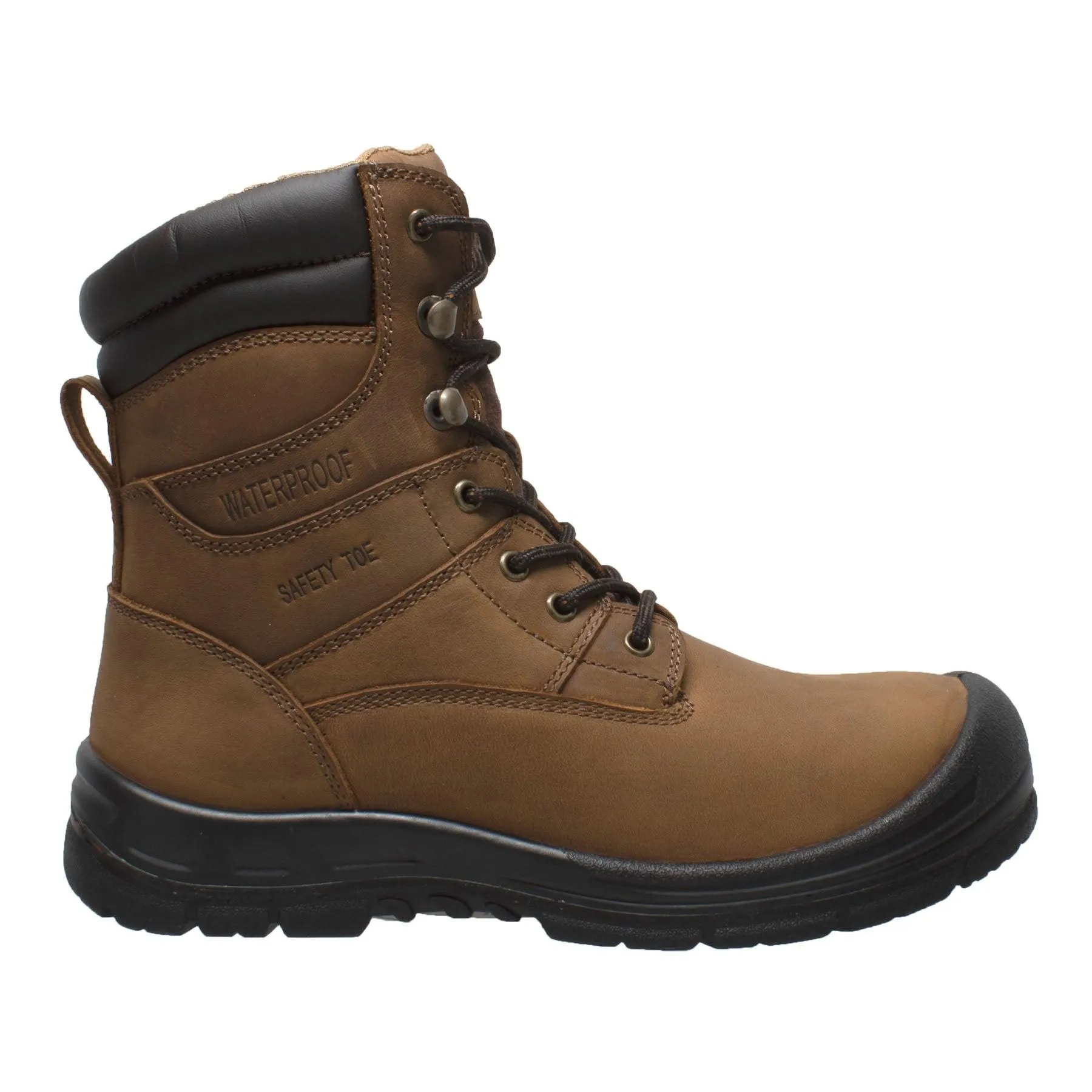 AdTec Men's 8" Steel Toe Waterproof Work Boot Brown