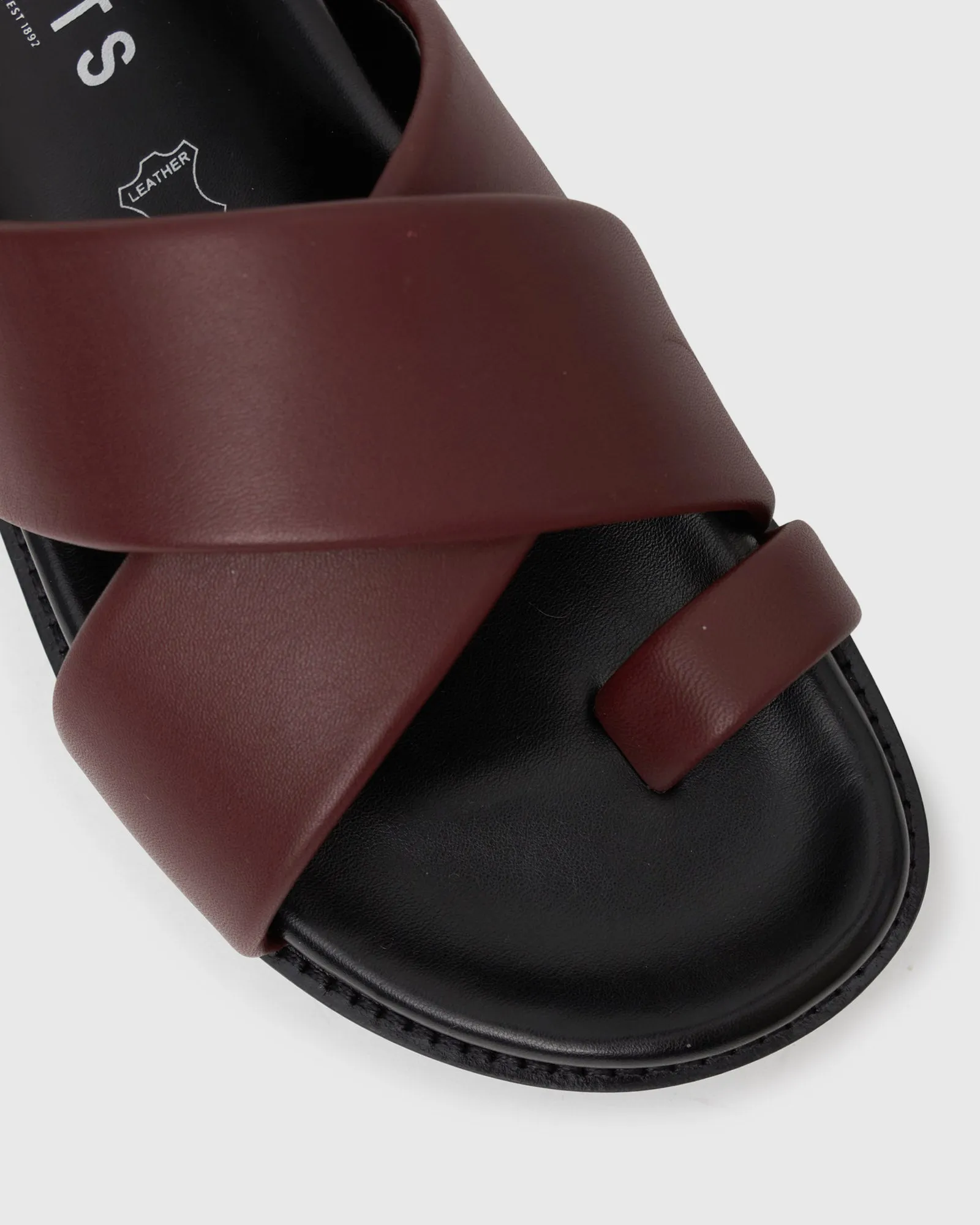 BERMUDA Leather Crossover Slide Sandals