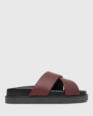 BERMUDA Leather Crossover Slide Sandals