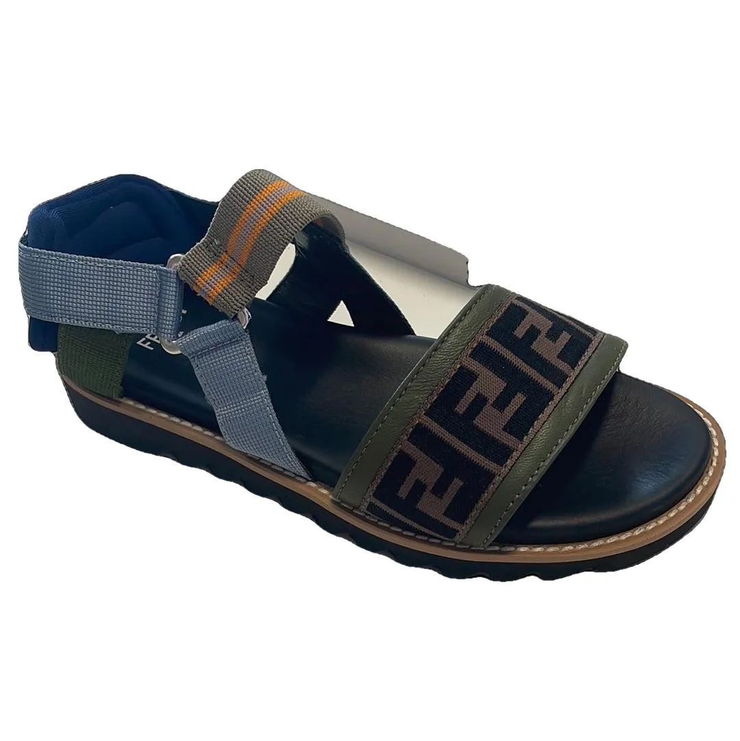 Boys Blue / Khaki FF Logo Sandals