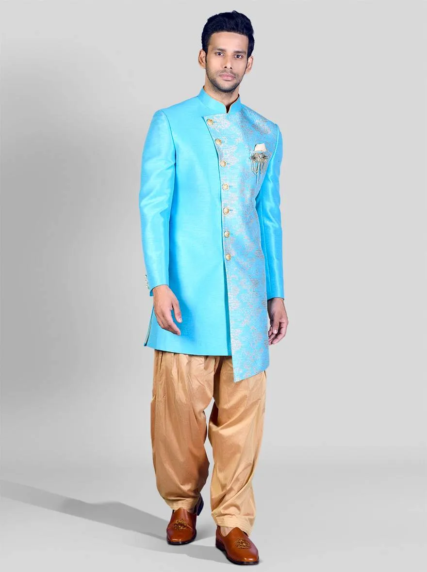 Bright Blue Indowestern | Azania