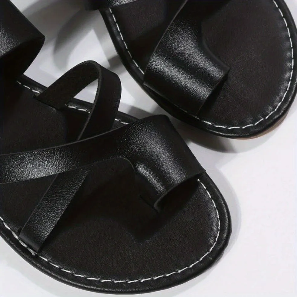 Casual Cross-strap Open Toe Flat Slipper Sandals