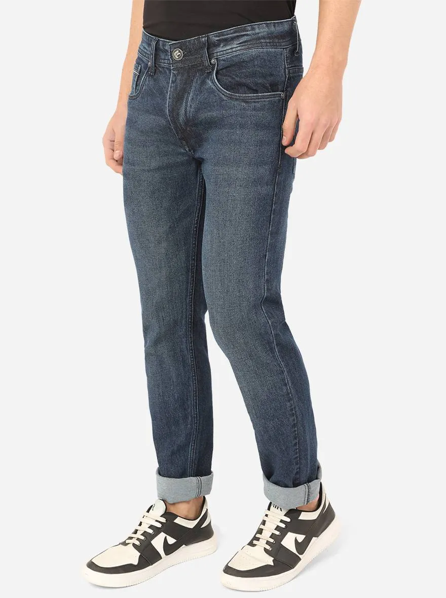 Denim Blue Washed Narrow Fit Jeans | Greenfibre