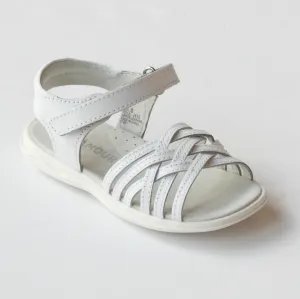 FINAL SALE - L'Amour Girls J410 White Crisscross Sandals