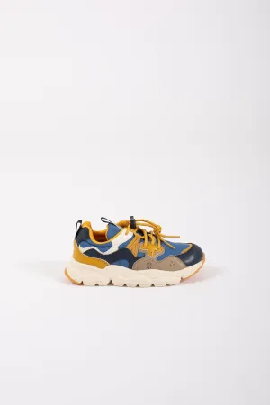 Flower Mountain Sneakers Eco Calf/nylon Blu Bambino