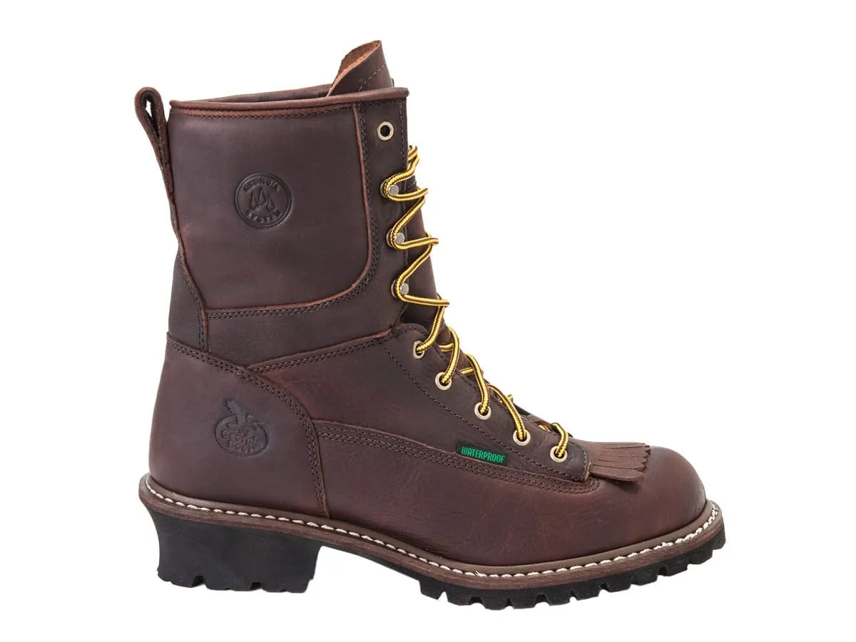 Georgia Mens Chocolate Leather Waterproof EH Logger Boots