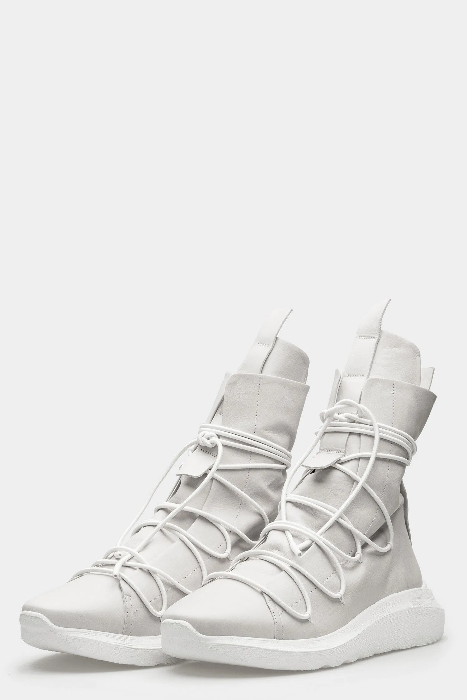 High top elastic laces sneakers, Light Grey