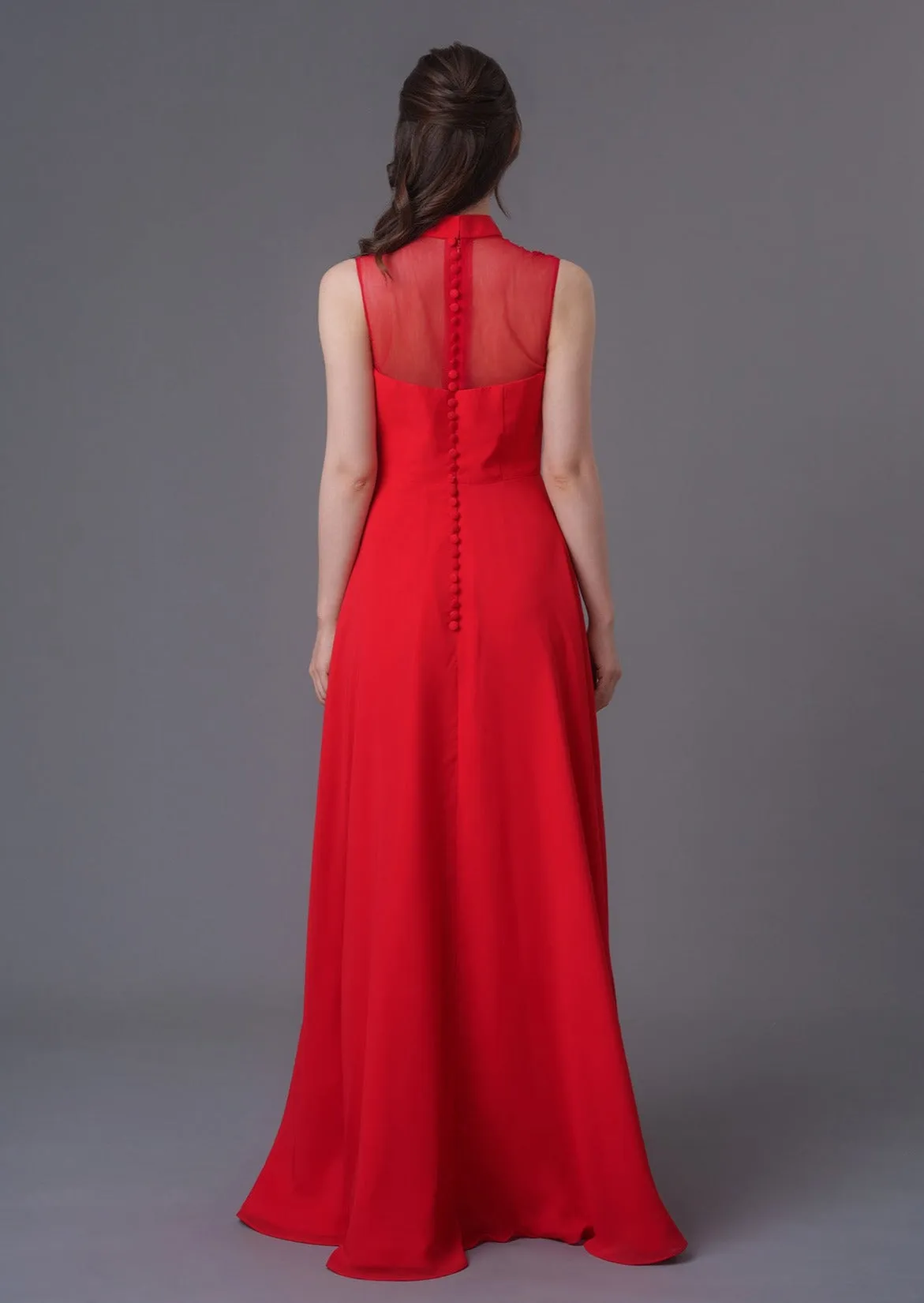 Iris A-Line Red Bridal Qipao