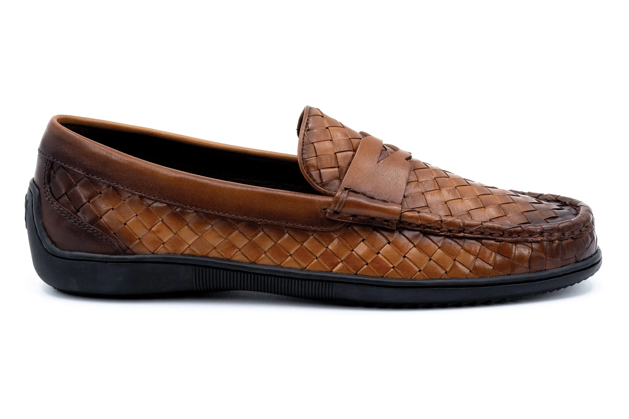 Jameson Calf Skin Penny Loafers - Pecan