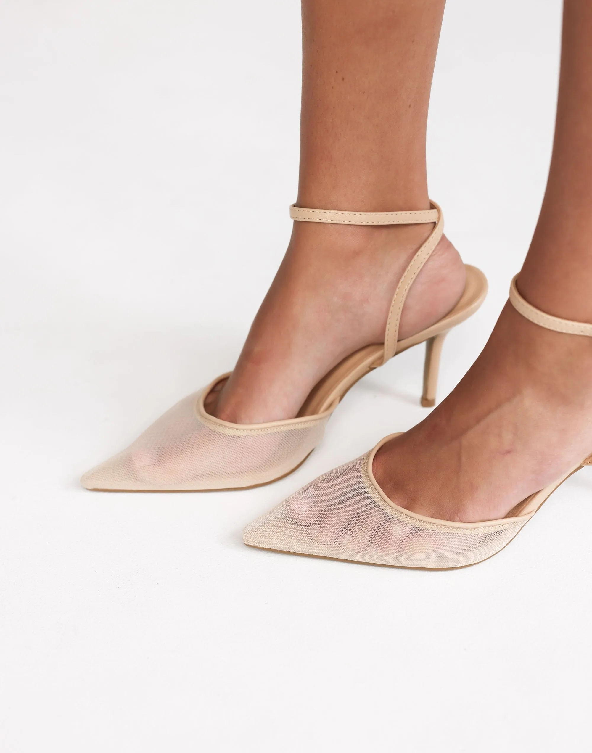 Ketifa Heels (Nude Mesh) - By Billini