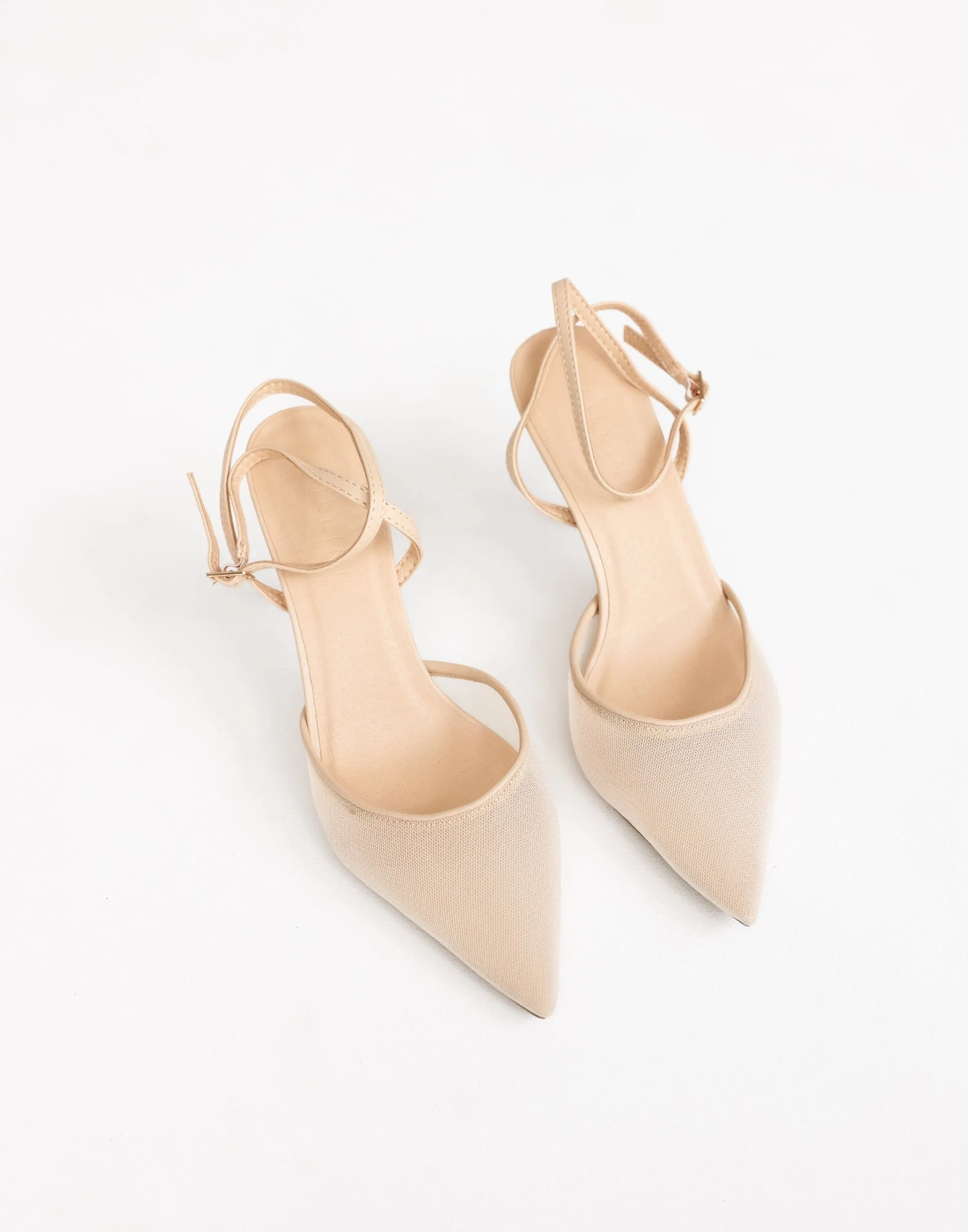 Ketifa Heels (Nude Mesh) - By Billini