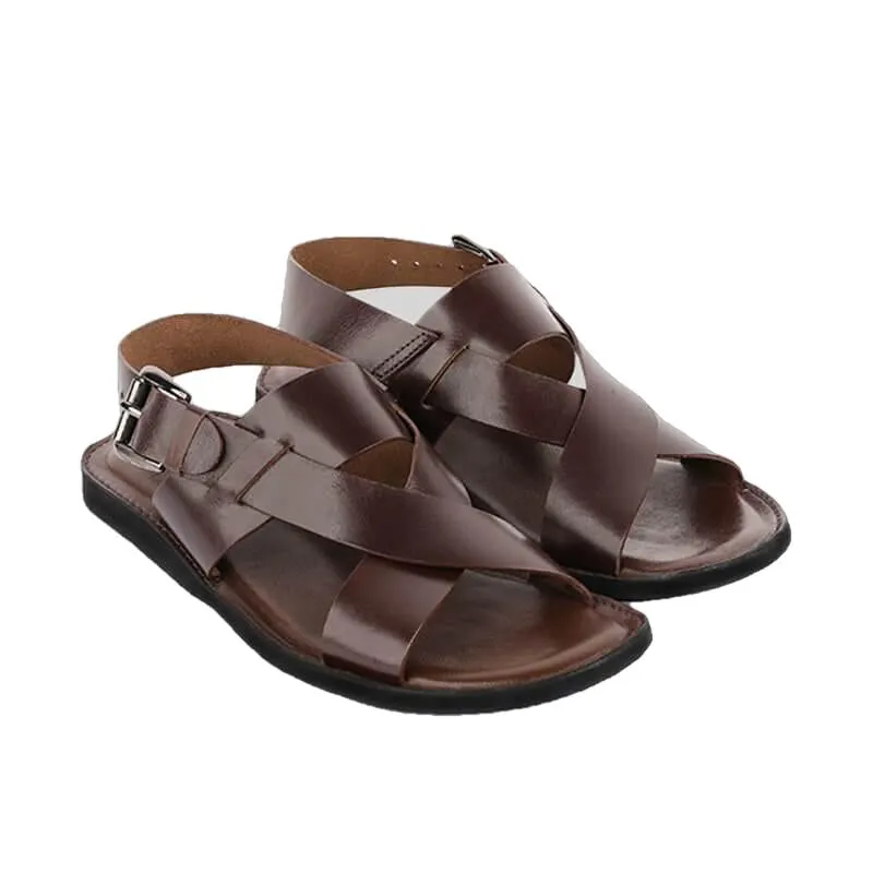 Makar Mens Cowhide Genuine Eco Leather Sandals