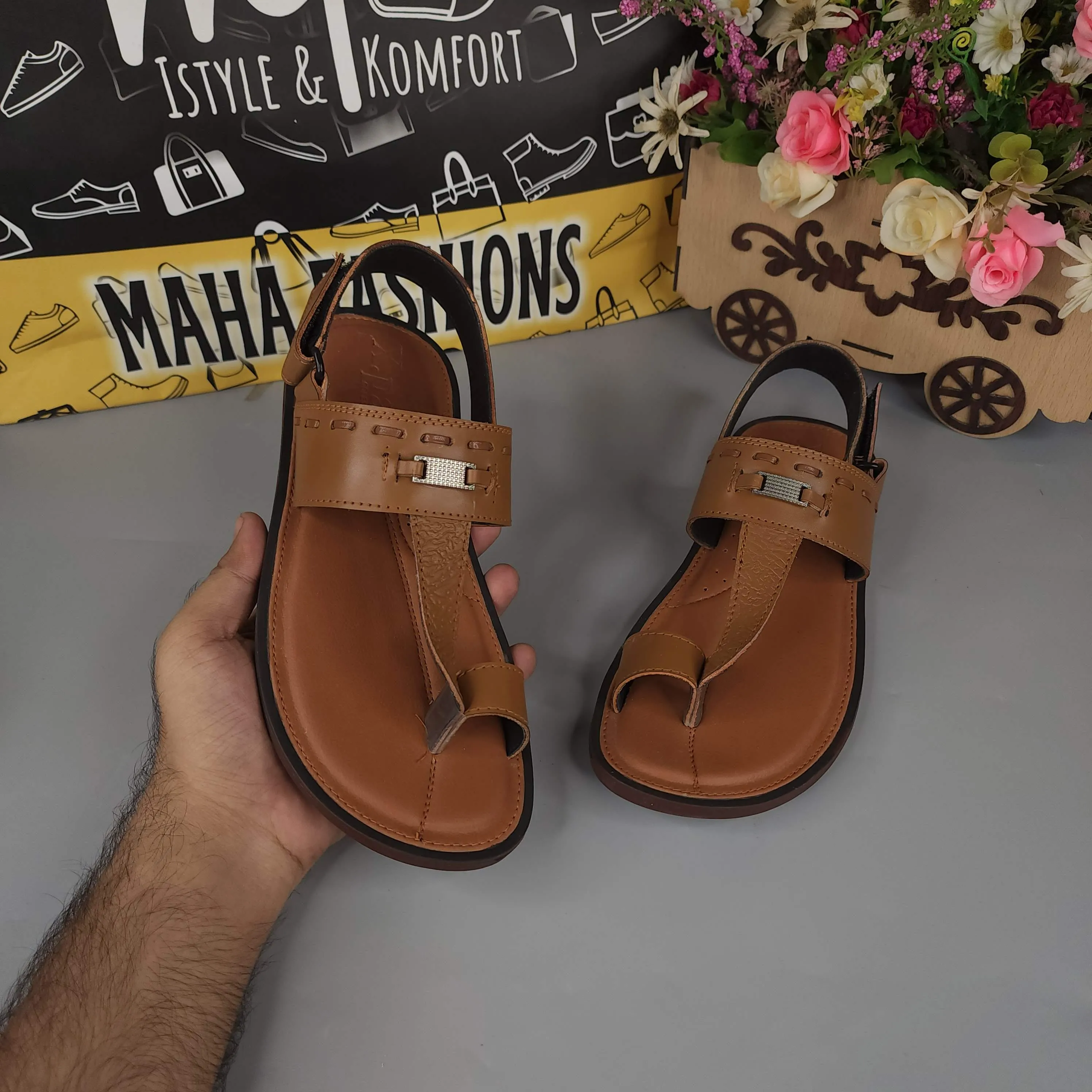 Men Camel Sandals