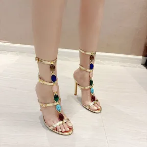 Nitara Gemstone Strappy Heels