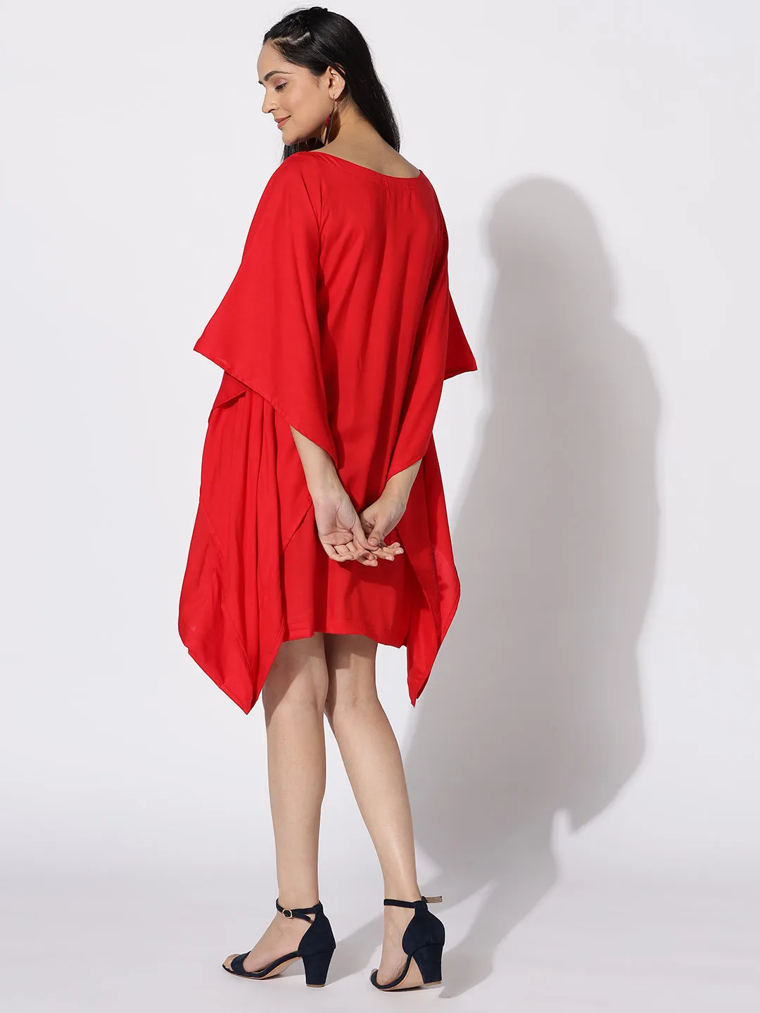 Red Kaftan Kurta - Abstract