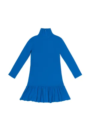 SAMPLE - Side Zip Turtleneck Dress MINI - Royal