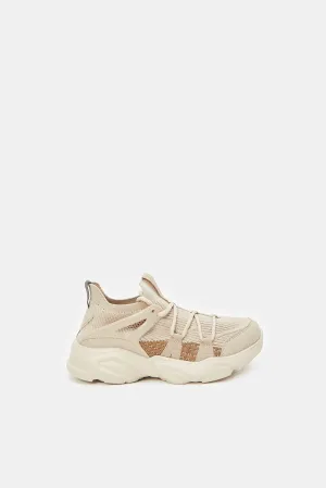 Senior Boys Beige Chunky Trainer