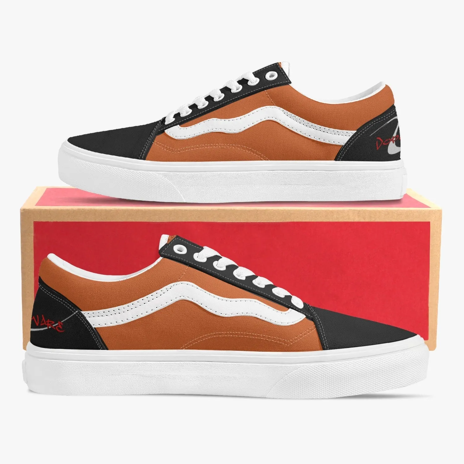 Trendy Low-Top Canvas Sneakers Orange