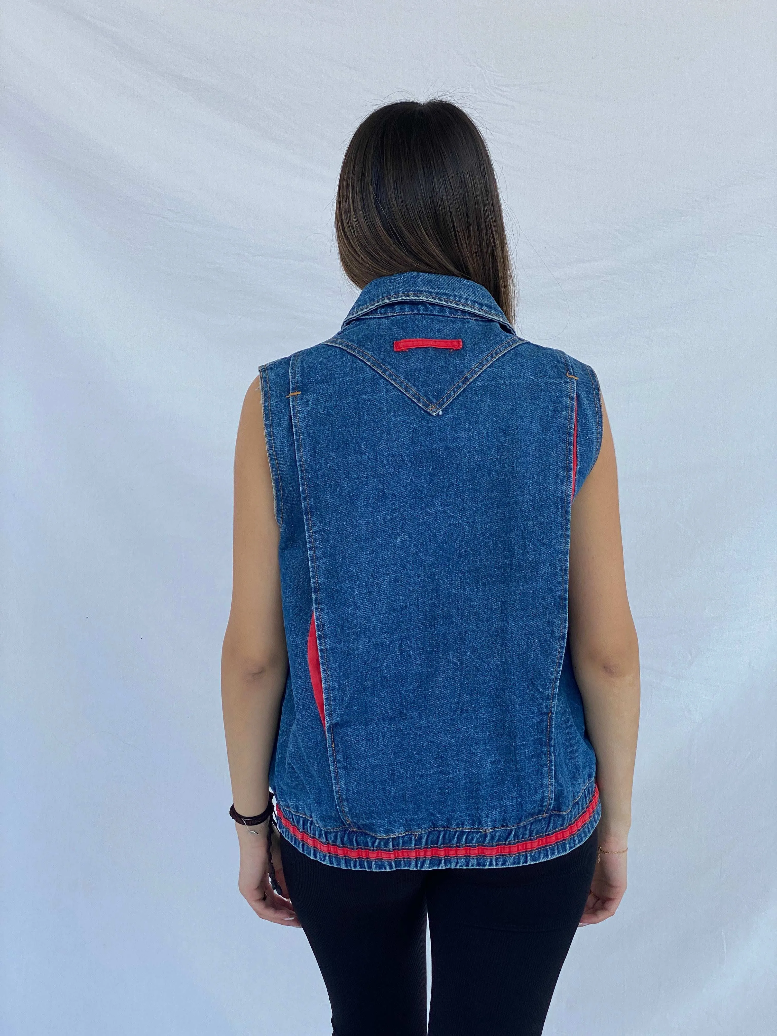 Vintage 90s F.uś London Denim Vest - Size M