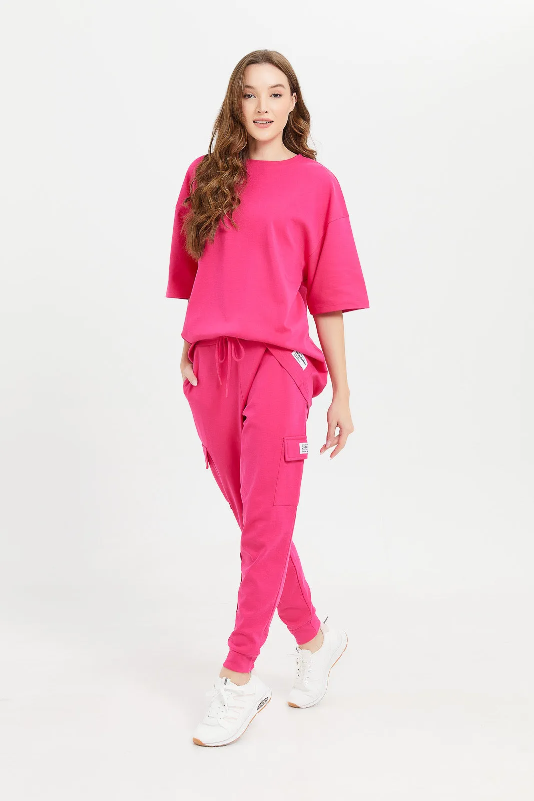 Women Fuchsia Cargo Pant