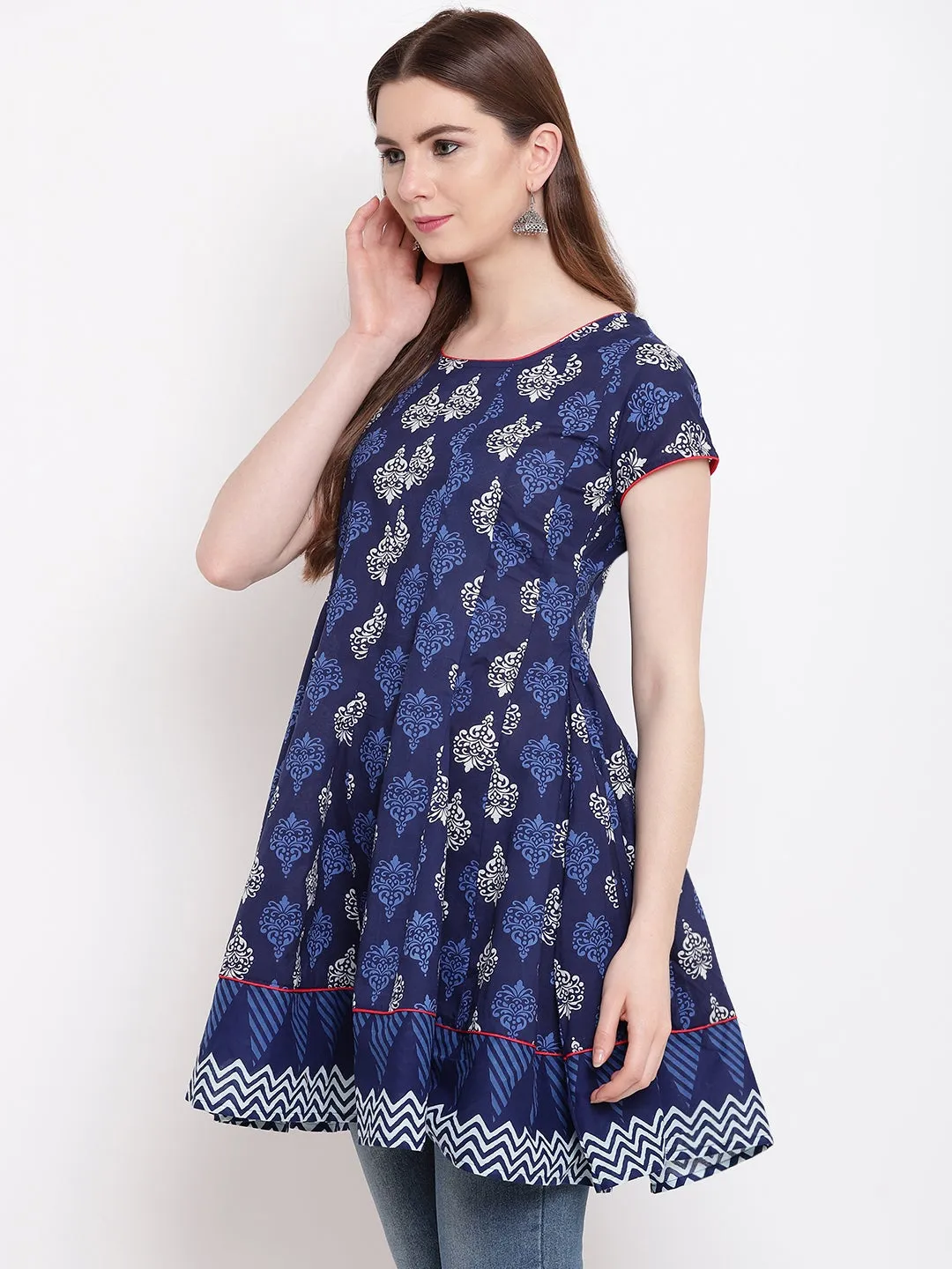 Women'S Indigo Short Kurti