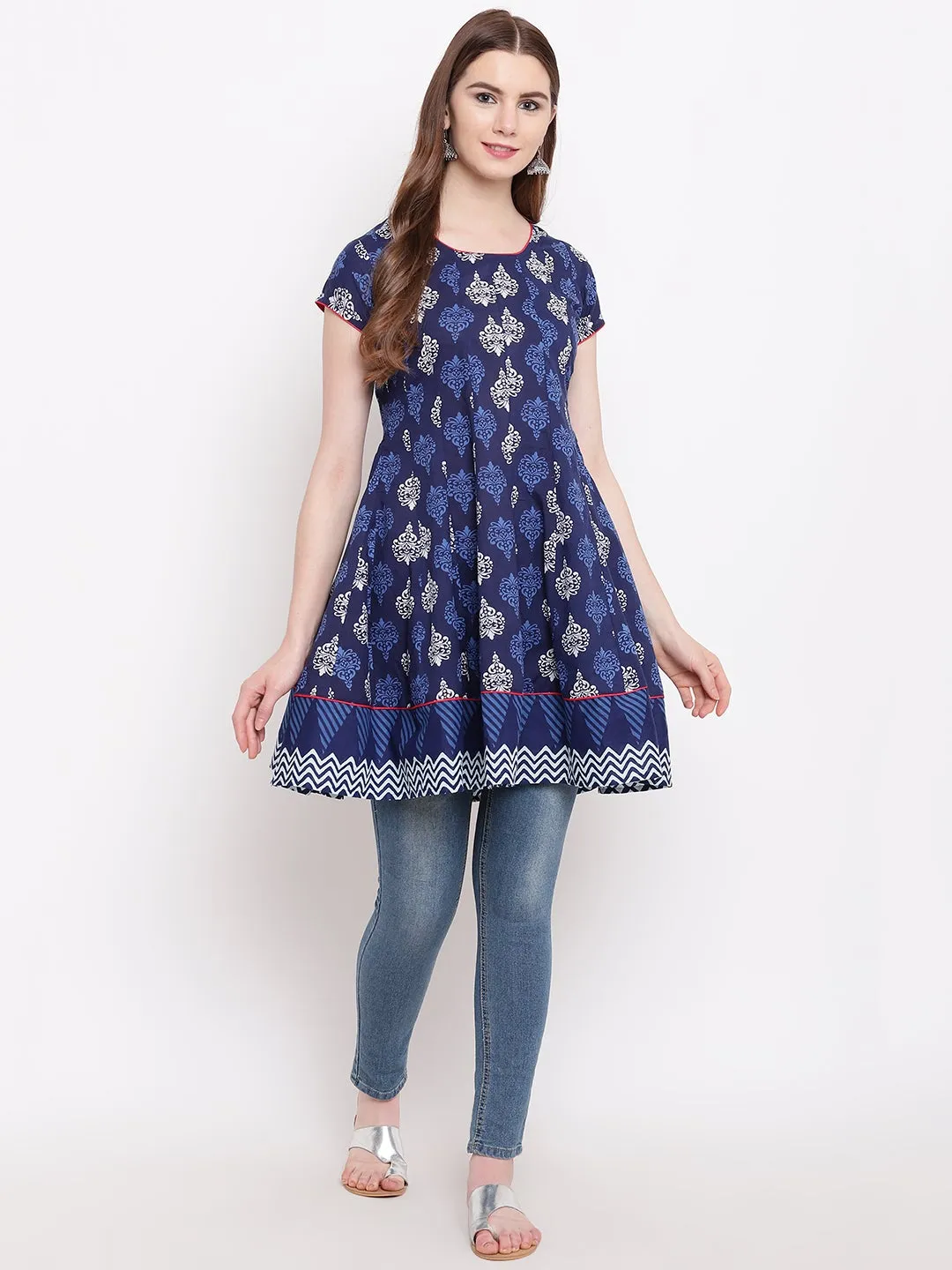 Women'S Indigo Short Kurti