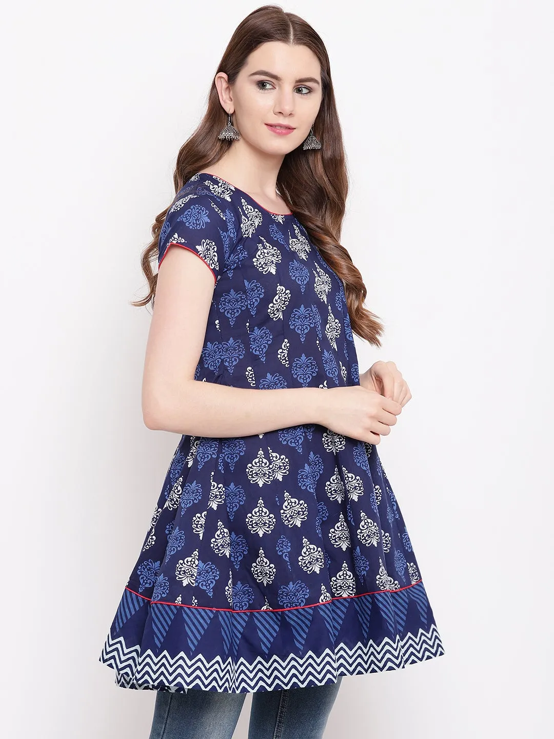 Women'S Indigo Short Kurti