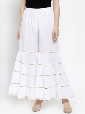 Women'S White Gotta Patti Gharara