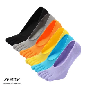 ZFSOCK Classic Plain Design  5 Finger No show Socks for Women, 6 Pairs